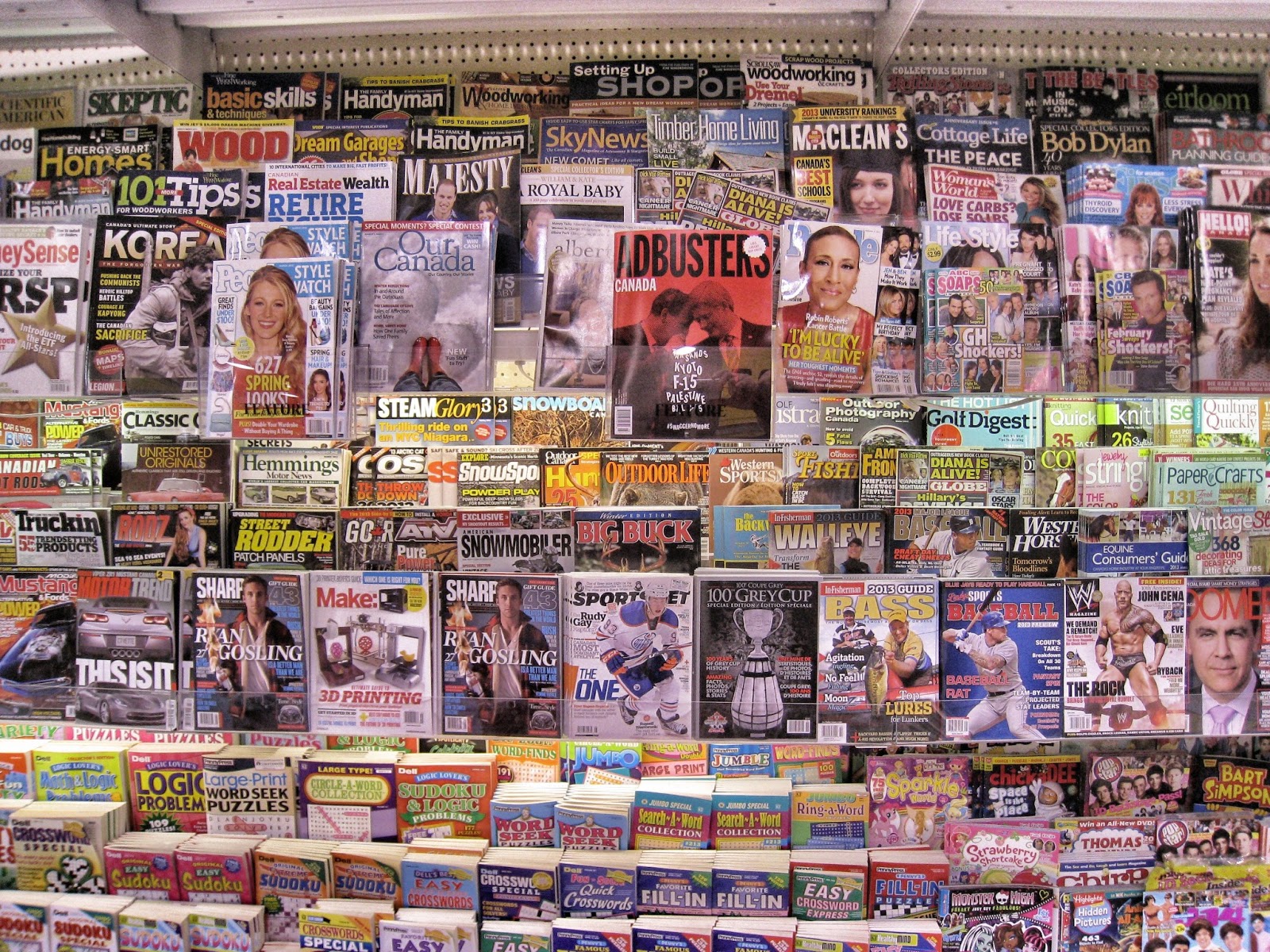 How to start a new game 2 Magazine racks are excellent spots to do research. What niches are here that current games aren't targetting?